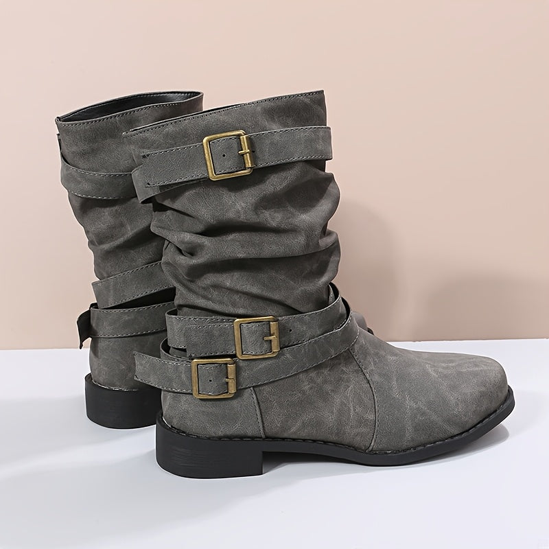 Serafina | Cozy Buckled Leather Boots