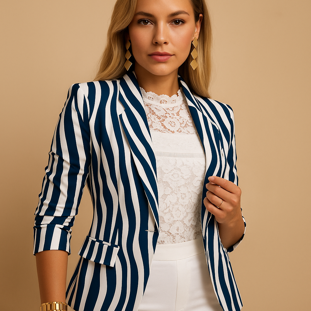 Rive | Elegant Women's Blazer with Bright Print and Shawl Collar