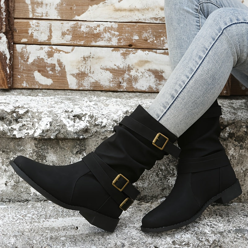 Serafina | Cozy Buckled Leather Boots